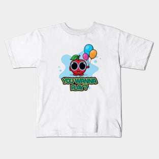 Wanna play with this cute apple? Kids T-Shirt